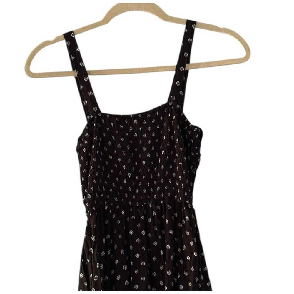 Hollister Ditsy Floral Maxi Sundress Women XS Black Ruffle Whimsigoth Fairy Goth - Picture 4 of 11
